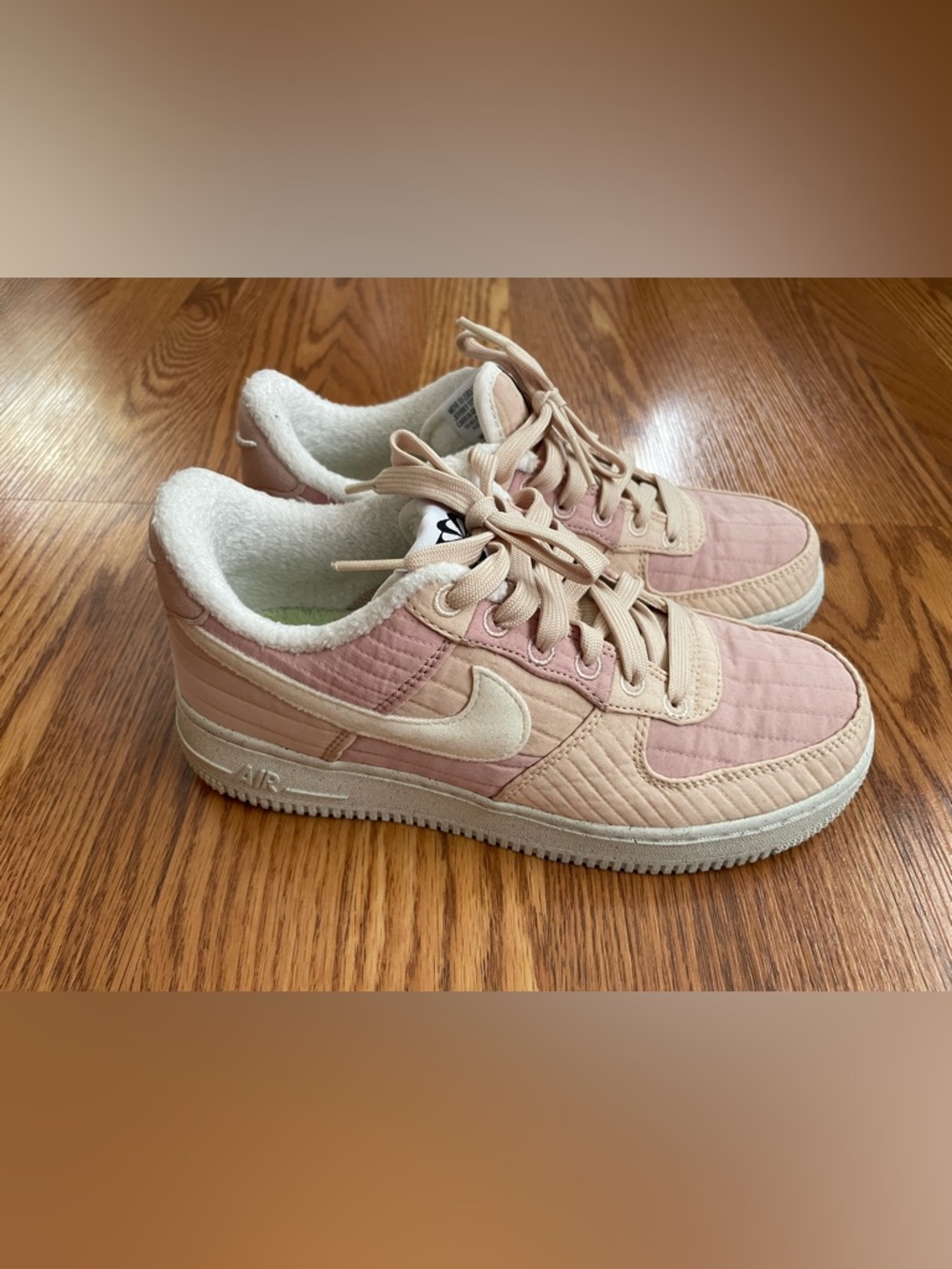 Nike Air Force 1 Low Pink Quilt Sherpa Lined Women’s Sneakers